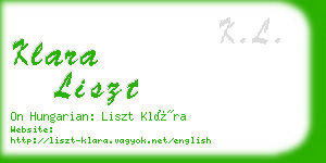 klara liszt business card